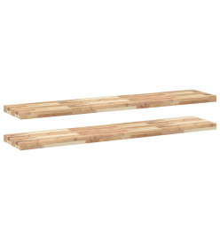 Étagères flottantes 2 pcs 160x30x4 cm acacia massif non traité