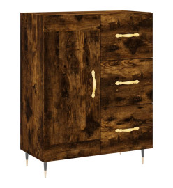 Buffet chêne fumé 69,5x34x90 cm bois d'ingénierie