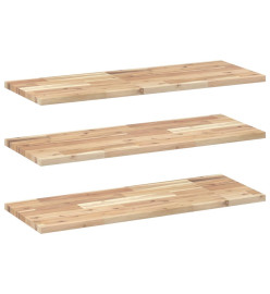 Étagères flottantes 3 pcs 80x30x2 cm acacia massif non traité