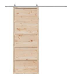 Porte de grange 80x208 cm bois massif de pin