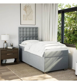 Sommier à lattes de lit et matelas Gris clair 90x190 cm Tissu