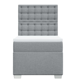 Sommier à lattes de lit et matelas Gris clair 90x190 cm Tissu