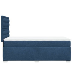 Sommier à lattes de lit avec matelas Bleu 100x200 cm Tissu
