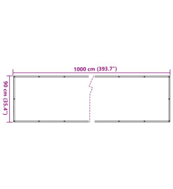 Écran d'intimité de jardin crème 1000x90 cm PVC