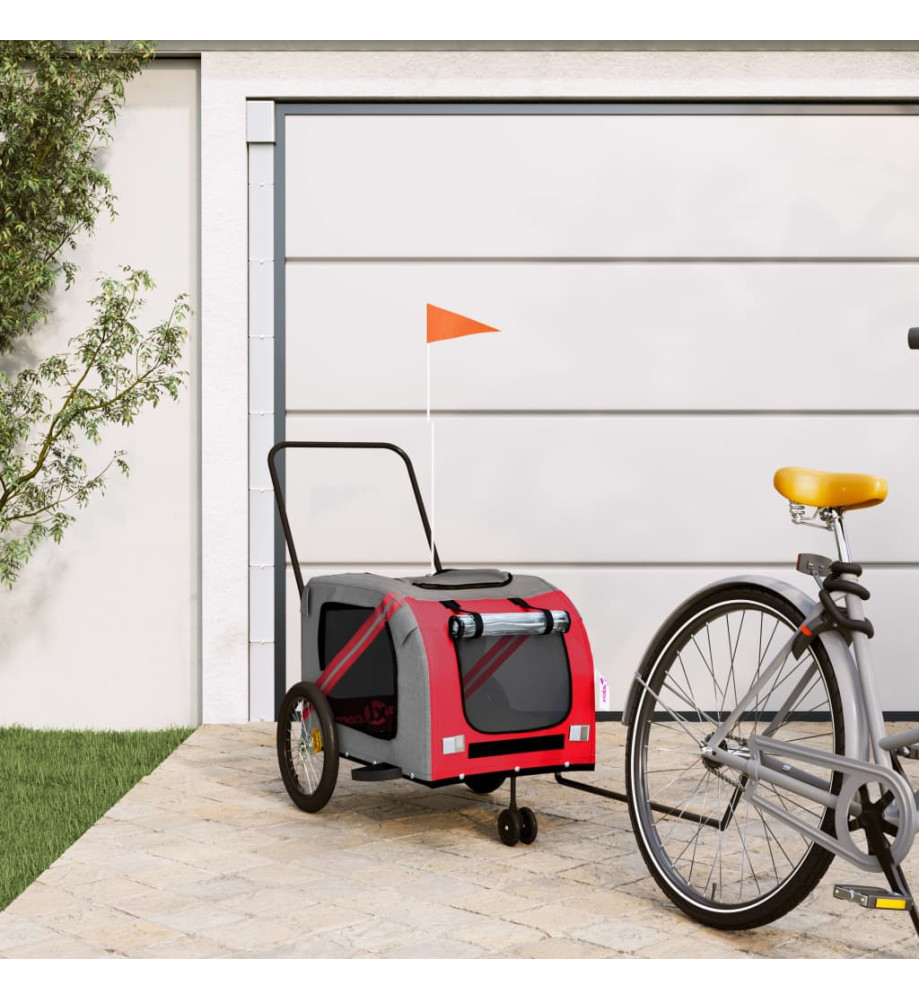 Remorque de vélo pour animaux de compagnie orange et gris