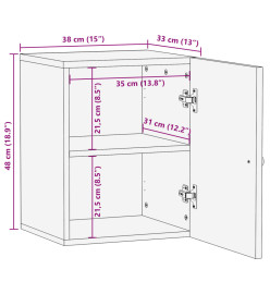 Armoire de salle de bain murale 38x33x48cm bois massif manguier