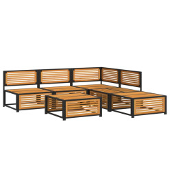 Salon de jardin avec coussins 6 pcs bois d'acacia solide