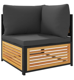 Salon de jardin avec coussins 6 pcs bois d'acacia solide
