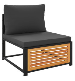 Salon de jardin avec coussins 8 pcs bois massif d'acacia