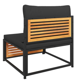 Salon de jardin avec coussins 4 pcs bois d'acacia massif