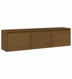 Meubles TV 3 pcs Marron miel Bois massif de pin