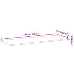 Dessus de bureau fini à l'huile 140x50x2cm bois d'acacia massif