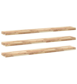 Étagères flottantes 3 pcs 160x20x4 cm acacia massif non traité