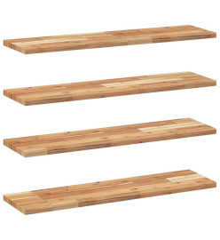 Étagères flottantes 4 pcs 80x20x2 cm acacia massif à l'huile