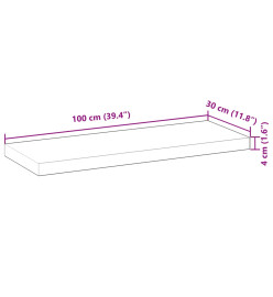 Étagère flottante 100x30x4 cm bois d'acacia massif non traité