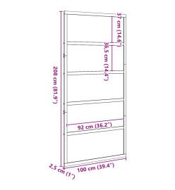 Porte de grange 100x208 cm bois massif de pin