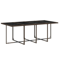 Ensemble à manger de jardin avec coussins 13 pcs marron rotin