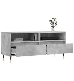 Meuble TV gris béton 100x34,5x44,5 cm bois d'ingénierie