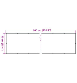 Écran d'intimité de jardin anthracite 500x90 cm PVC