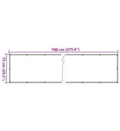 Écran d'intimité de jardin anthracite 700x75 cm PVC