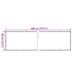 Écran d'intimité de jardin crème 400x90 cm PVC