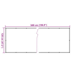 Écran d'intimité de jardin crème 500x120 cm PVC