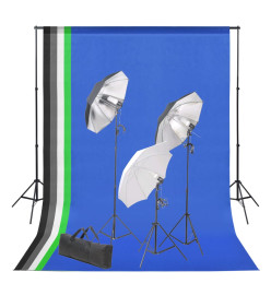 Kit de studio photo avec toile de fond et jeu d'éclairage