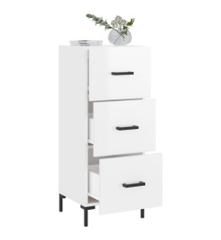 Buffet Blanc brillant 34,5x34x90 cm Bois d'ingénierie