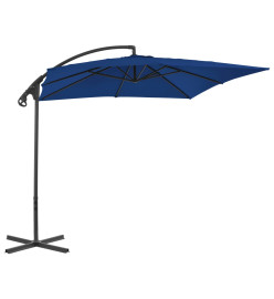 Parasol déporté avec mât en acier 250x250 cm Azuré