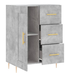 Buffet gris béton 69,5x34x90 cm bois d'ingénierie