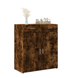 Buffet chêne fumé 80x42,5x93 cm bois d'ingénierie