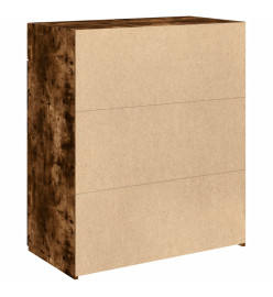Buffet chêne fumé 80x42,5x93 cm bois d'ingénierie