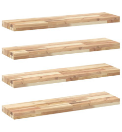 Étagères flottantes 4 pcs 100x20x4 cm acacia massif non traité