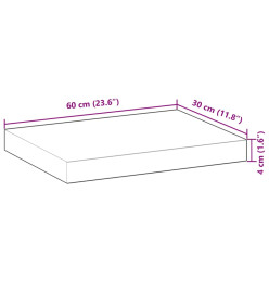 Étagère flottante 60x30x4 cm bois d'acacia massif non traité