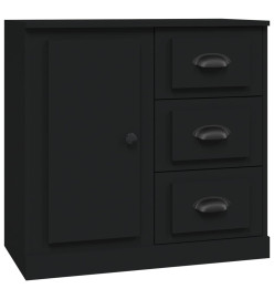 Buffets 2 pcs noir bois d'ingénierie