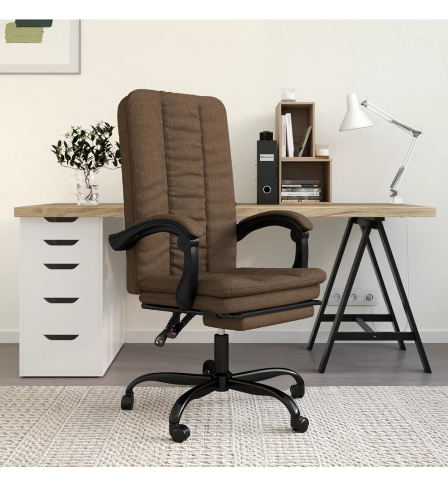 Fauteuil inclinable de bureau Marron Tissu