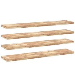 Étagères flottantes 4 pcs 140x30x4 cm acacia massif non traité