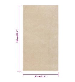 Tapis à poils courts 80x150 cm Beige