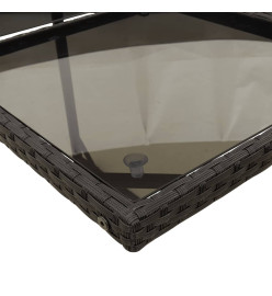Ensemble à manger de jardin 9pcs coussins noir résine tressée