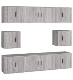 Ensemble de meubles TV 8 pcs Sonoma gris Bois d'ingénierie