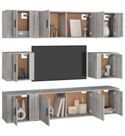 Ensemble de meubles TV 8 pcs Sonoma gris Bois d'ingénierie