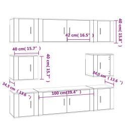 Ensemble de meubles TV 8 pcs Sonoma gris Bois d'ingénierie