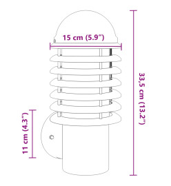 Applique murale d'extérieur argenté acier inoxydable