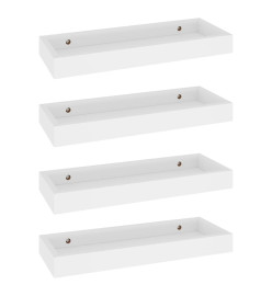 Étagères murales Loggia 4 pcs Blanc 40x15x4 cm MDF