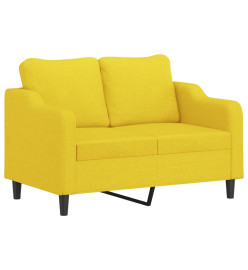 Ensemble de canapés 2 pcs avec coussins jaune clair tissu