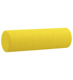 Ensemble de canapés 2 pcs avec coussins jaune clair tissu