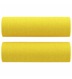 Ensemble de canapés 3 pcs avec coussins jaune clair tissu