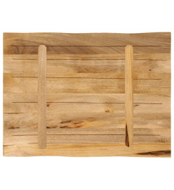 Dessus de table bord vivant 80x60x2,5 cm bois de manguier brut