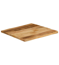 Dessus de table bord vivant 40x40x2,5 cm bois de manguier brut