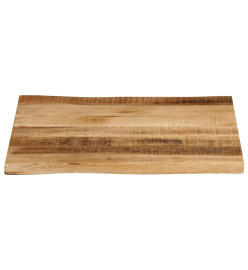 Dessus de table bord vivant 40x40x2,5 cm bois de manguier brut